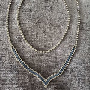 2 Vintage Rhinestone Necklaces Very Pretty